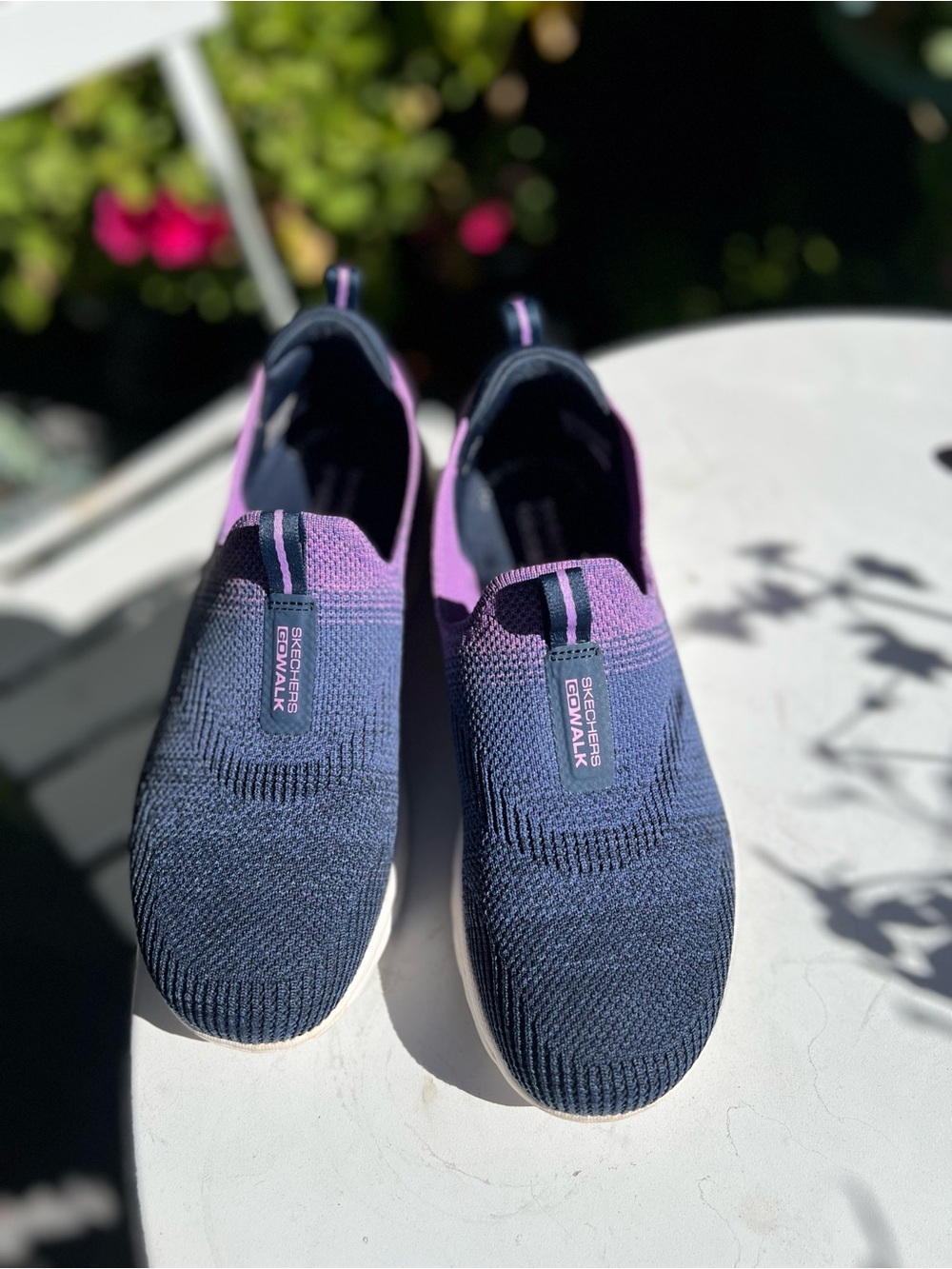 Skechers Women GoWalk Sneakers in Navy and Purple